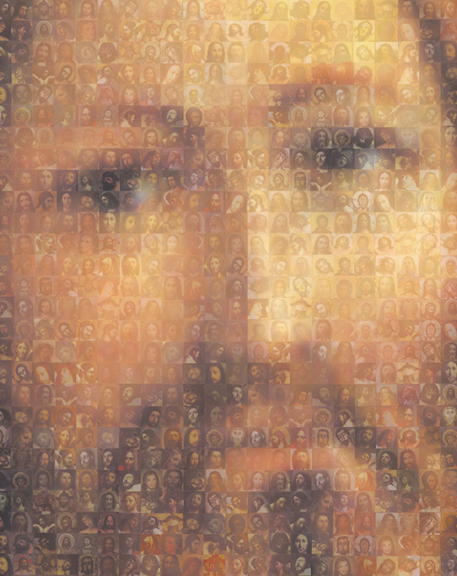 (151) Instalación de mosaicos digitales Las Mil Caras de Jesús y María. Santa Bárbara dedicada a los inmigrantes, Buenos Aires, Argentina. 2010.jpg